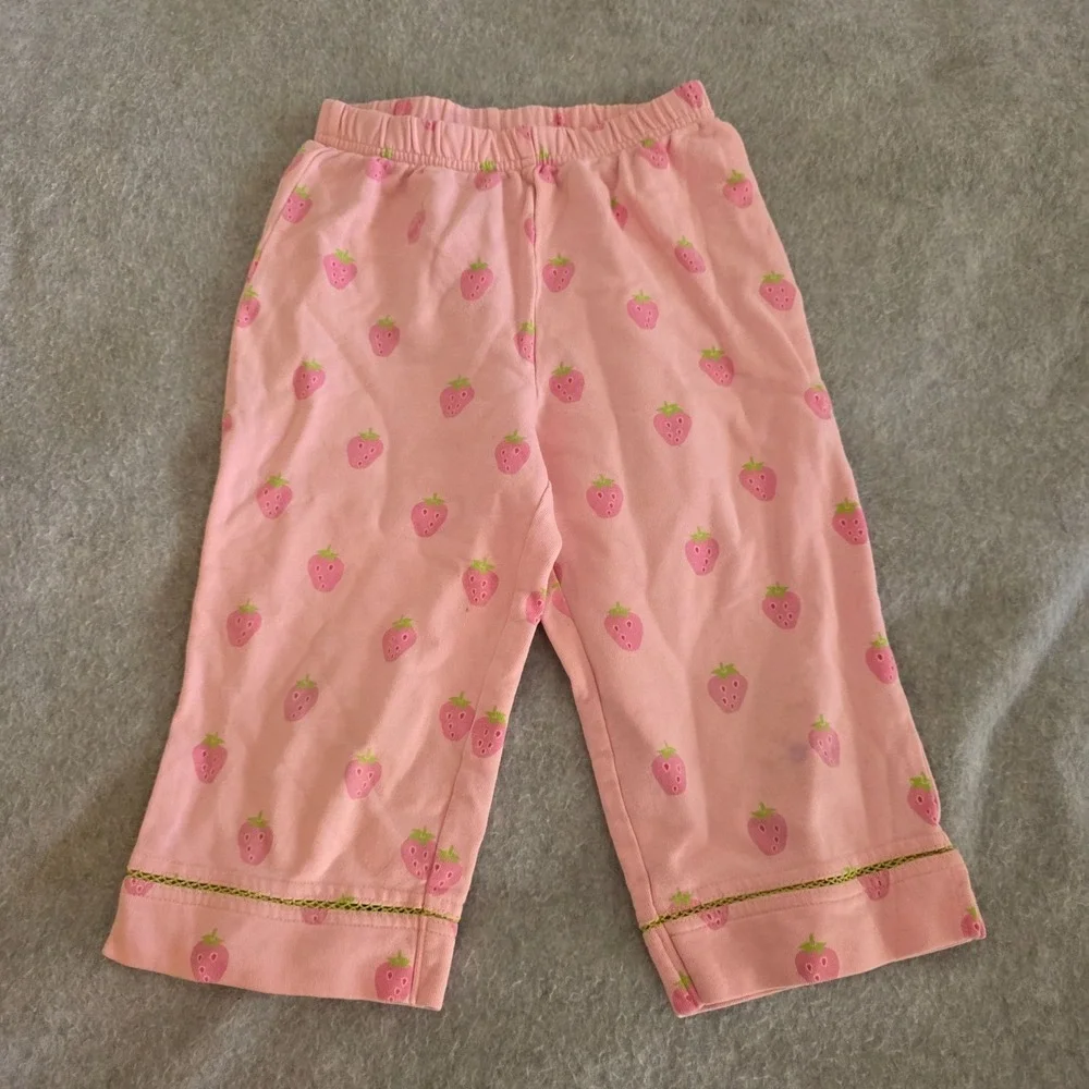 Gymboree Strawberry Pants Girls 6 Yrs XL Pink Elastic Waist Playtime Casual Wear
